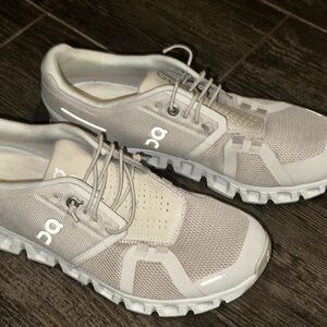 Running shoes on running